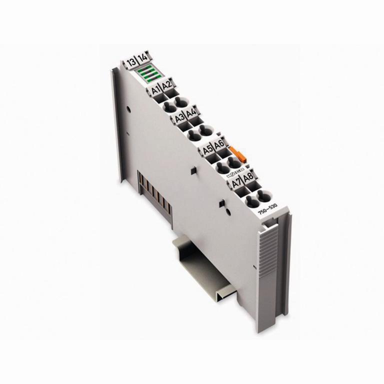 1St. Wago 750-530 8-Kanal-Digitalausgangsklemme DC 24 V 0,5 A positivschaltend lichtgrau 750-530