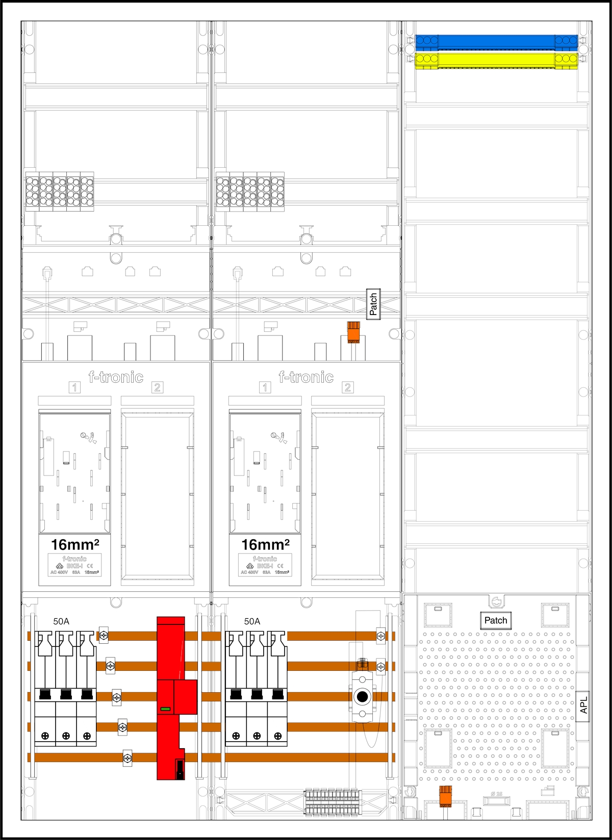 1St. F-Tronic EHZ732APZ50D01ÜS-16 EHZ732APZ50D01ÜS-16,2ZP 16mm², DS,2R ,1 VAPZ inkl. APL,SLS50A, ÜSS, SPVGD01, 2 PPV,1 PL150 7195657