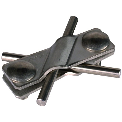 1St. Dehn 308229 SV-Klemme NIRO (V4A) f. Fl 30/30mm - Rd 7-10/7-10mm - Rd 7-10/Fl 30mm SVK 7.10 7.10 FL30 V4A