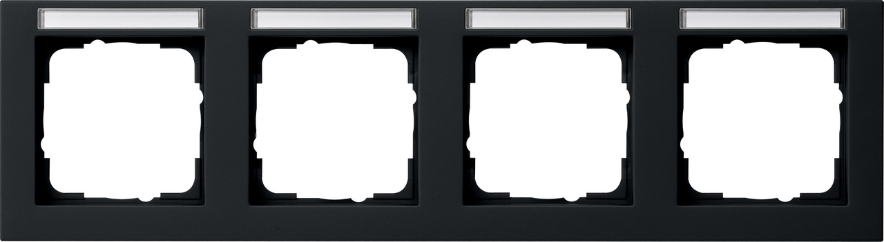 1St. Gira 109409 Abdeckrahmen 4f waager. BSF Gira E2 Schwarz m