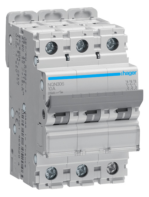 1St. Hager NQN306 LS-Schalter 3P 25kA B-6A 3M