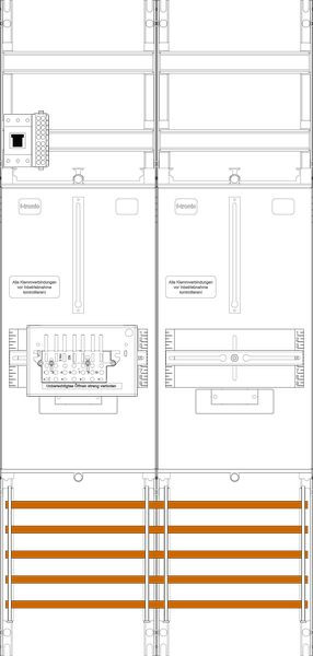 1St. F-Tronic Z1BR1B-ZSK-HSP Zählerfeld Z1BR1B-ZSK-HSP, 2-feldrig, H=1050mm, 1-3.HZ, 1 ZSK-Set, 1 HSP, 1 TRE 7141502