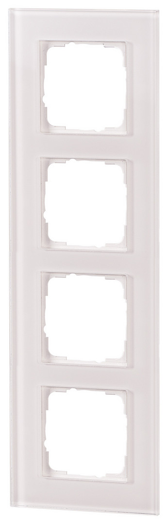 1St. Halmburger 3533 GB-554 (ws) Design Glasrahmen 4-fach Weiss Einsätze 55x55 mm Echtglas