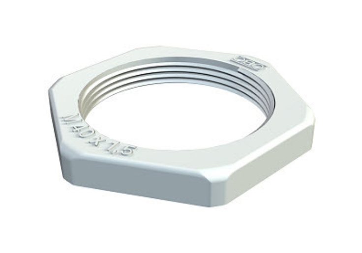 25St. Obo 2049570, 116 M50 LGR PS, Gegenmutter M50, PS, lichtgrau, RAL 7035