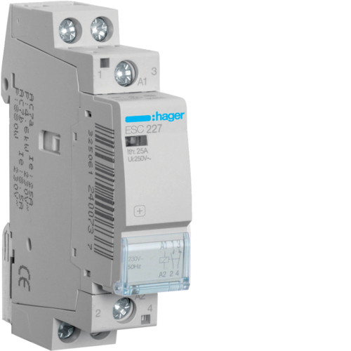 1St. Hager ESC227 InstallationsSchütze 25A 1S+1Ö 230V