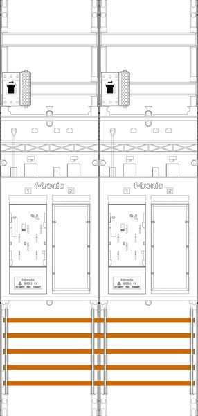 1St. F-Tronic ER26DS-HSS Zählerfeld ER26DS-HSS,H=1050mm, 2-feldrig, 2-eHZ mit DS, 2 HSS, 2 Res. 7141252