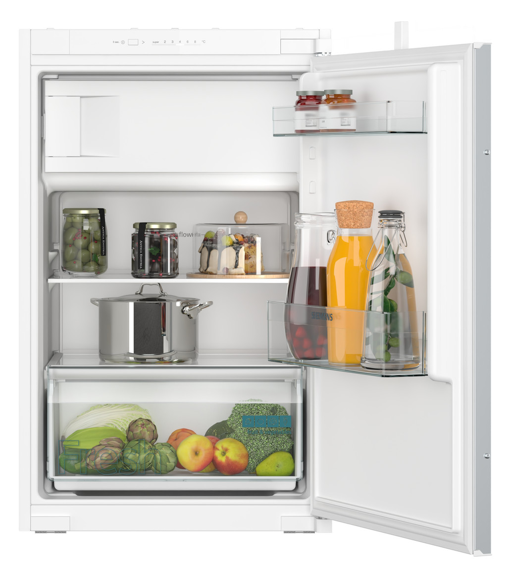 1St. Siemens KI22LNSE0 Einbau-Kühlautomat iQ100 mit Gefrierfach 1St. Siemens KI21R2FE0 Einbau-Kühlschrank Flachscharnier
