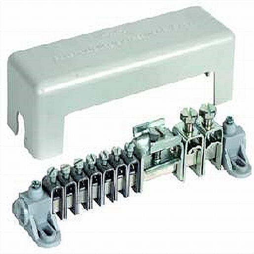 1St. Dehn 563010 Potentialausgleichschiene m. Abdeckung 7x 2,5-25mm² 2x16-95mm² 1x Fl 30x4mm PAS AH RK 7X25 2X8.10 1XFL3