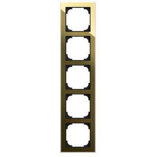 1St. Busch-Jaeger 1725-4013 Rahmen 5-fach Glas schwarz / Gold 1St. Busch-Jaeger 1725-4013 Rahmen 5-fach Glas schwarz / Gold