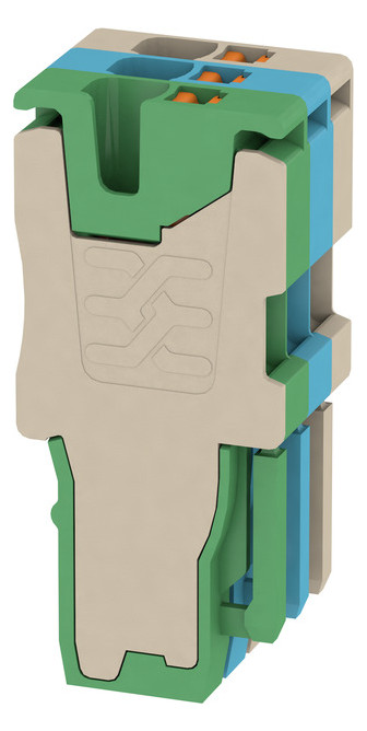 100St. WEIDMÜLLER APG 1.5/3-BG-BL-GN Stecker (Klemmen), PUSH IN, 1.5 mm2, 500
