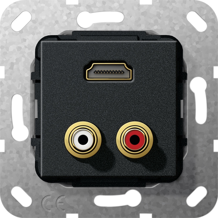 1St. Gira 567310 C-Audio HDMI Kpl. Einsatz Schwarz m