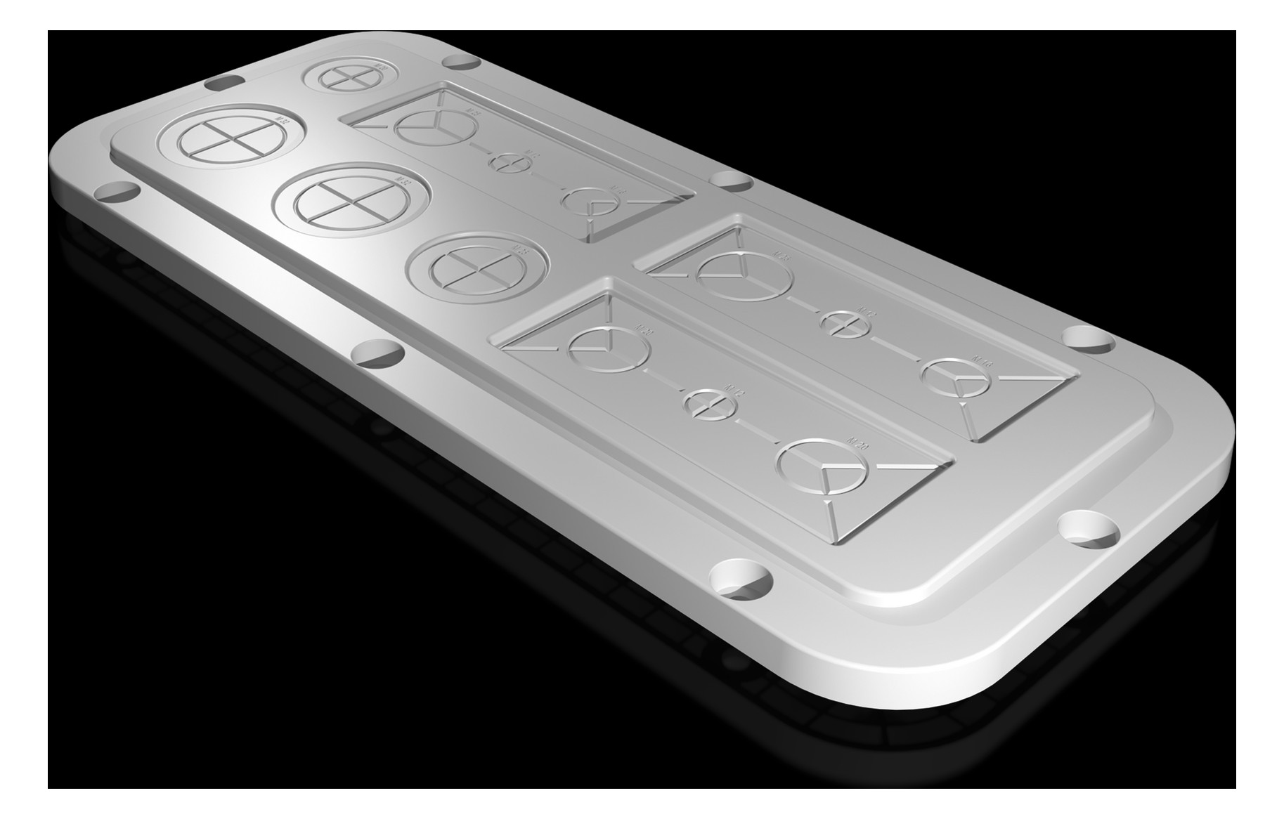 1St. Rittal AX 2562.200 Kunststoff-Flanschplatte, modular, metri AX2562200