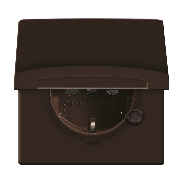 1St. Busch-Jaeger 20 EUGKB-31-101 Steckdosen-Einsatz, mit Klappdeckel Allwetter 44 (IP 44) Braun