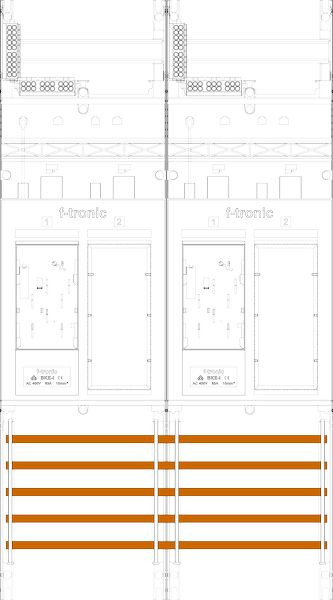 1St. F-Tronic ER25DS Zählerfeld ER25DS, 2-feldrig, H=900mm, 2-eHZ mit DS, 2 Res. 7140155