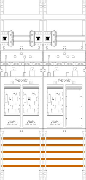 1St. F-Tronic E16ER6DS-HSP Zählerfeld E16ER6DS-HSP, 2-feldrig, H=1050mm, 3-eHZ mit, DS, 3 HSP, 1 Res. 7141219