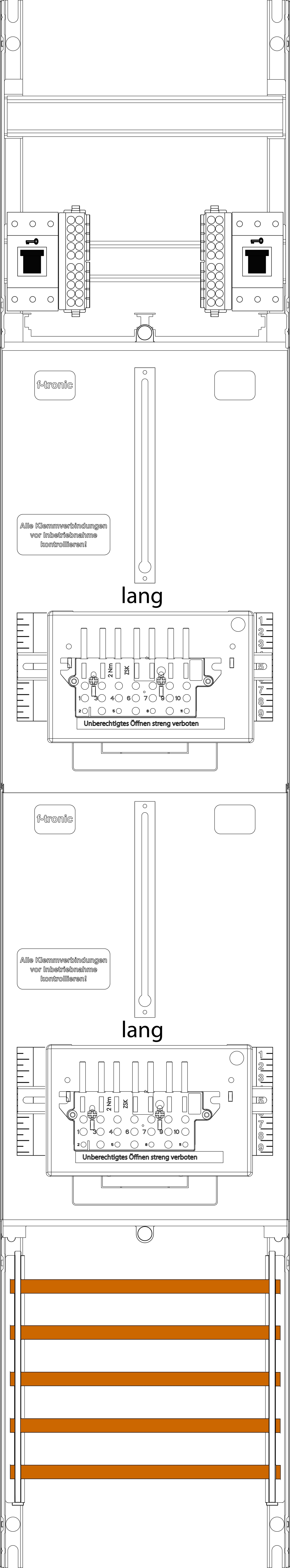 1St. F-Tronic Z16L-ZSK-HSS Zählerfeld Z16L-ZSK-HSS, 1-feldrig, H=1350mm, 2-3.HZ l., Kabel, 2 ZSK-Set, 2 HSS 7143557