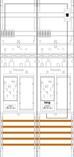1St. F-Tronic ER26LDS-PV Zählerfeld ER26LDS-PV,H=1050mm, 2-feldrig,2-eHZ mit DS,Kaskade, 1 HSP, 2 Res. 7141177