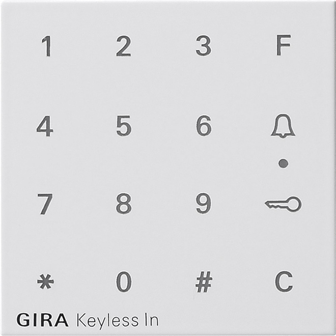 1St. Gira 851303 Aufsatz Codetastatur System 55 Reinweiß