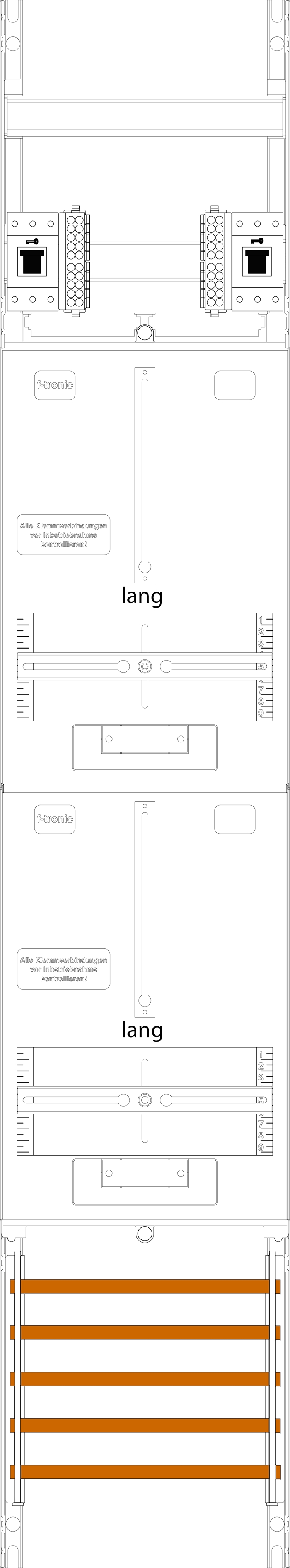 1St. F-Tronic Z16L-HSS Zählerfeld Z16L-HSS, 1-feldrig, H=1350mm, 2-3.HZ lange Kabel, 2 HSS 7143407