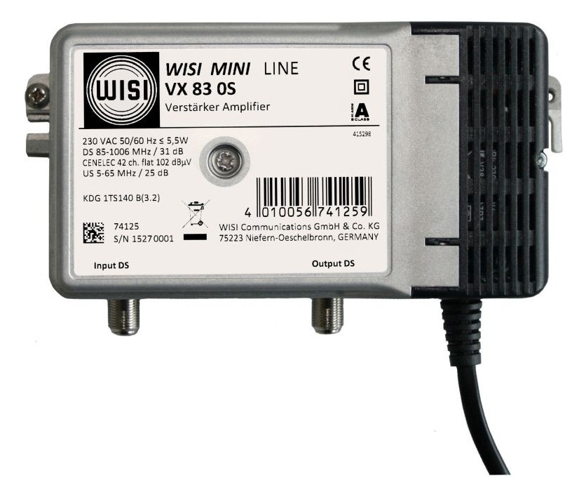1St. Wisi VX830S HA-Verstaerker, 31 dB, ortsgespeist 1St. Wisi VX830S HA-Verstaerker, 31 dB, ortsgespeist