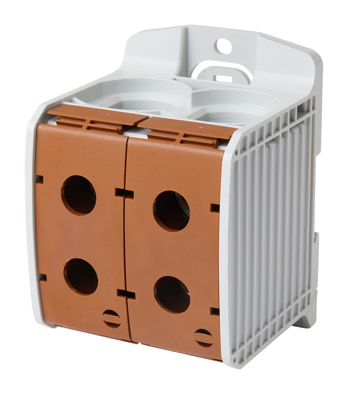 1St. F-Tronic RKA300-1-4br Reihenklemme 300mm², 1polig, 4 Anschlüsse, braun, CU/AL, RKA300-1-4br 7730103