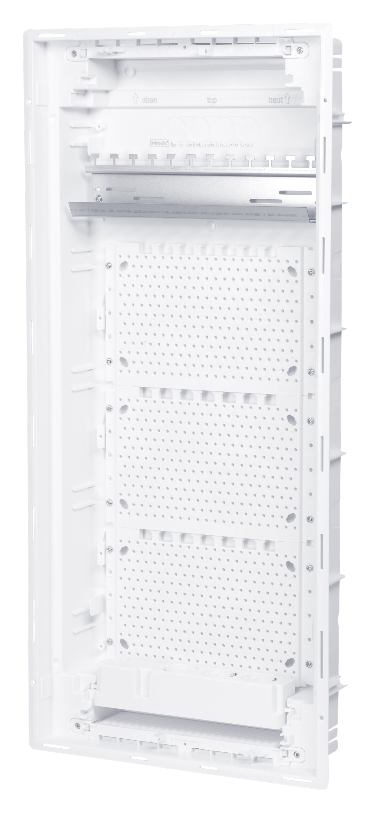 1St. F-Tronic JUMBO48KW HW/UP Kommunikationsvert. 4r., Jumbo48KW, mit W-LAN Tür, Patchfeld, Steckdose 3-fach 7250065