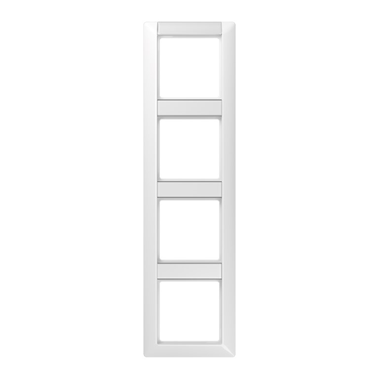 1St. Jung AS584NAWW Rahmen 4fach Schriftfelder 13/12 4 x 55 5 mm für senkrechte Kombination AS 584 NA WW