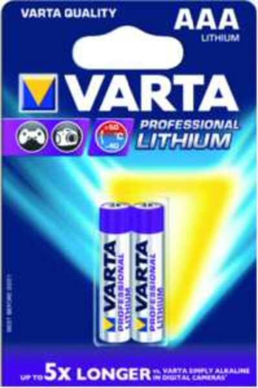 1Pk Varta Professional Lithium Micro 6103 1,5V ***Blister a 2 Stück***