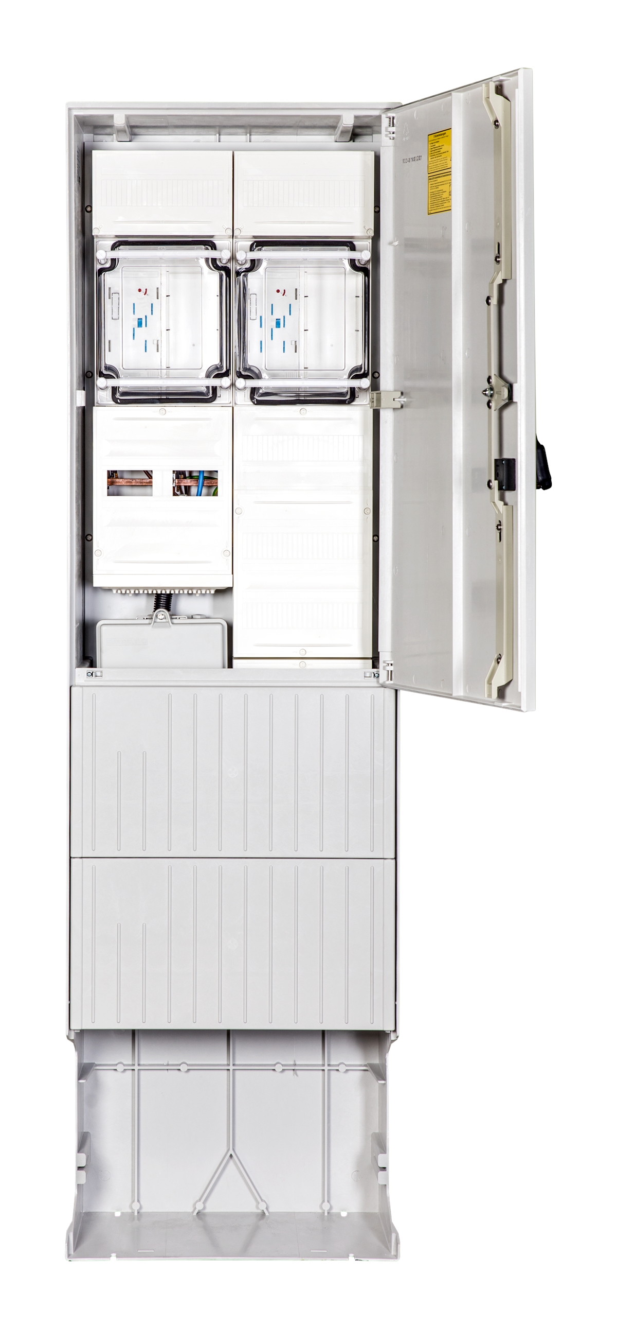 1St. F-Tronic ZSA202-2-2eHZ-APZ-HA Zähleranschlusssäule 2-feldrig, H=2010mm, 2-eHZ, Haube geschl., ZSA202-2-2eHZ-APZ-HAK-HG 7160131