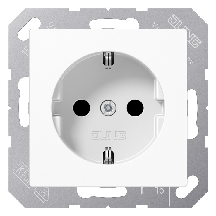 1St. Jung ABA1520KIWW Steckdose 16A 250V Berührungsschutz antibakteriell ABA 1520 KI WW, alpinweiß glänzend