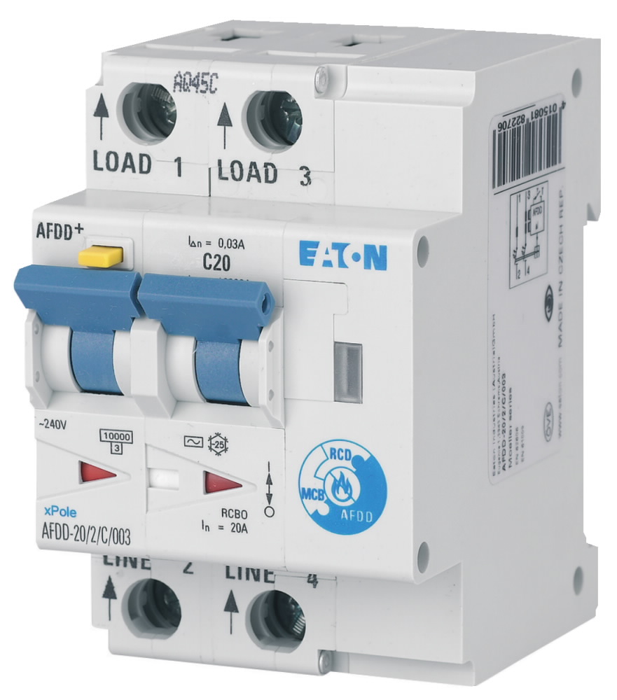 1St. Eaton AFDD-20/2/C/003-A Brandschutzschalter, 2polig, C20A, 30mA, AFDD202C003A 187222 1St. Eaton AFDD-20/2/C/003-A Brandschutzschalter, 2polig, C20A, 30mA, AFDD202C003A 187222