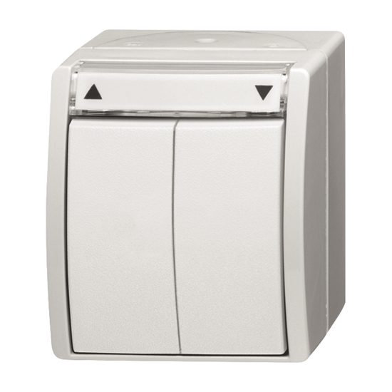 1St. Busch-Jaeger 2601/4 W-54 Jalousieschalter, Wippschalter, 1-polig ocean (IP 44) alpinweiß