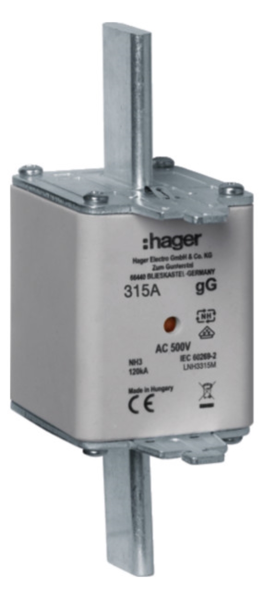 1St. Hager LNH3315M NH-Sicherung NH3C gG 500V 315A K-Melder