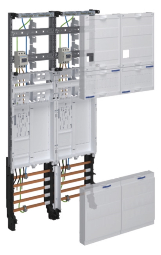 1St. Hager ZK3EL22T Komplettfeld, universZ, 1050mm, 2 Zähler