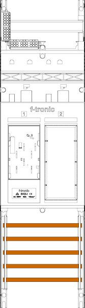 1St. F-Tronic ER5 Zählerfeld ER5, 1-feldrig, H=900mm, 1-eHZ, 1 Res. 7140140