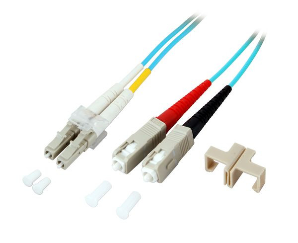 1St. Patchkabel LC/SC Duplex G 50/125 1m OM3 LWL-Patchkabel LC-D/SC-D G50/125 1m OM3