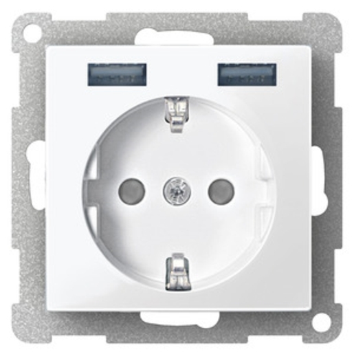 1St. Merten MEG2366-0325 Schuko Steckdose mit USB Ladegerät Aktivweiß System M