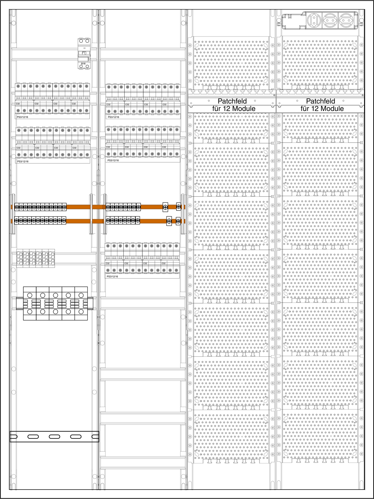 1St. F-Tronic ZA144-DRH-E-MOB-20 E-MOB ZS 20 Ladepunkte 22kW, mit LS-Schalter C32 3polig 6kA, ZA144-DRH-E-MOB-20 7122003