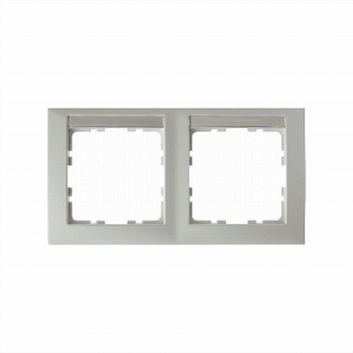 1St. Berker 10228919 Rahmen mit Beschriftungsfeld 2fach waagerecht S.1 polarweiß glänzend