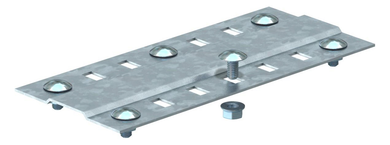 1St. OBO Bettermann 7070221 Stoßstellenleiste breit, mit 4 Befestigungen B400mm, St, FS SSLB 400 FS