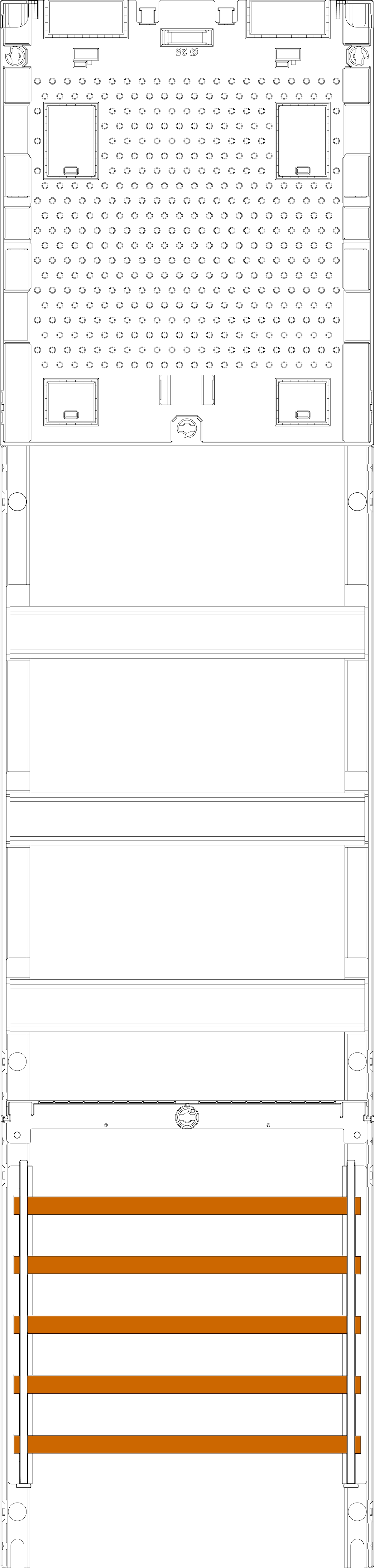 1St. F-Tronic 7RFZAPZOS Verteilerfeld 7RFZAPZOS, 1-feldrig, H=1050mm, 3-reihig, APZ-Platz ohne APL,SaS 5-pol. 7141643