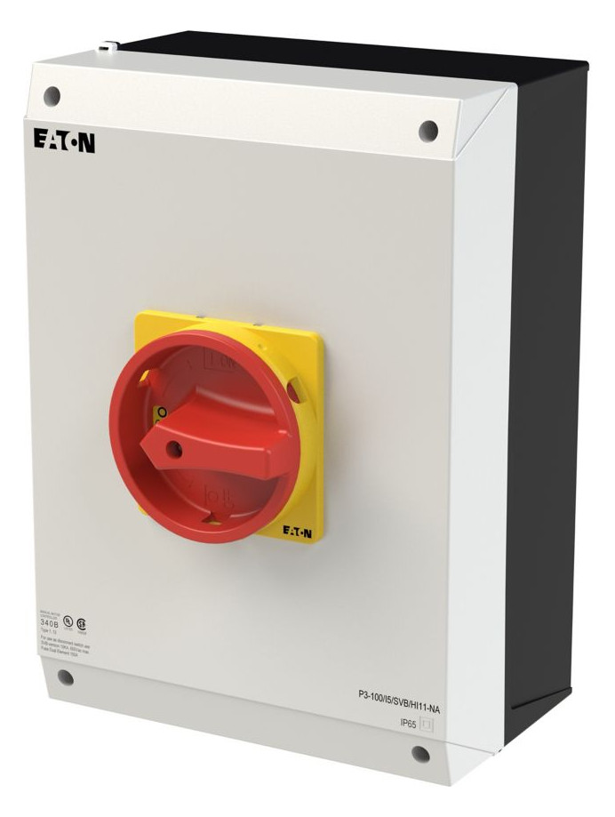 1St. Eaton P3-100/I5/SVB/HI11-NA 255907 Hauptsch. 100A Aufb. 3p S+Ö NOT-AUS