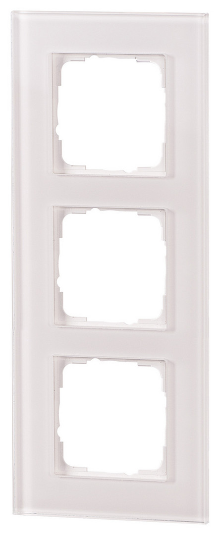 1St. Halmburger 3532 GB-553 (ws) Design Glasrahmen 3-fach Weiss Einsätze 55x55 mm Echtglas