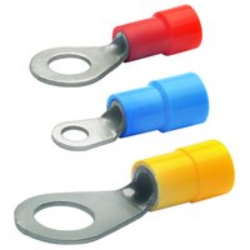 100St. Klauke 6506 Quetschkabelschuh DIN 46237, isoliert, 4qmm-6qmm, M6, E-Cu, galvanisch verzinnt