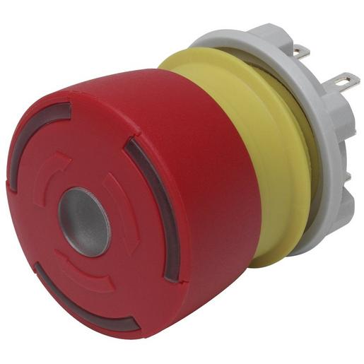 1St. EAO 84-5041.2B20 Not-Aus 2Ö Löt/Steck bel. Ring schwarz