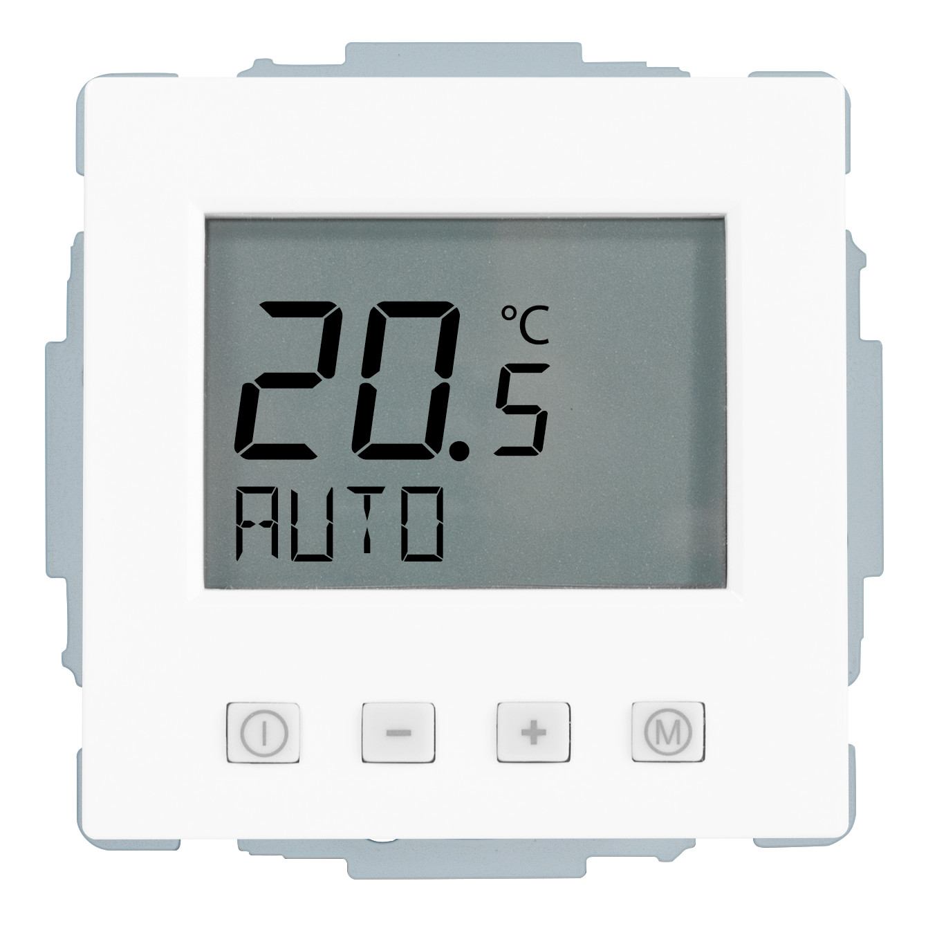 1St. Halmburger 2309 EFK-62 (sg) Fußbodenheizungsregler 230V u.P. Digital mit Uhr studioweiß glänzend 1St. Halmburger 2381 ERK-62 (sm) Raumtemperaturregler 230V u.P. Digital mit Uhr studioweiß matt