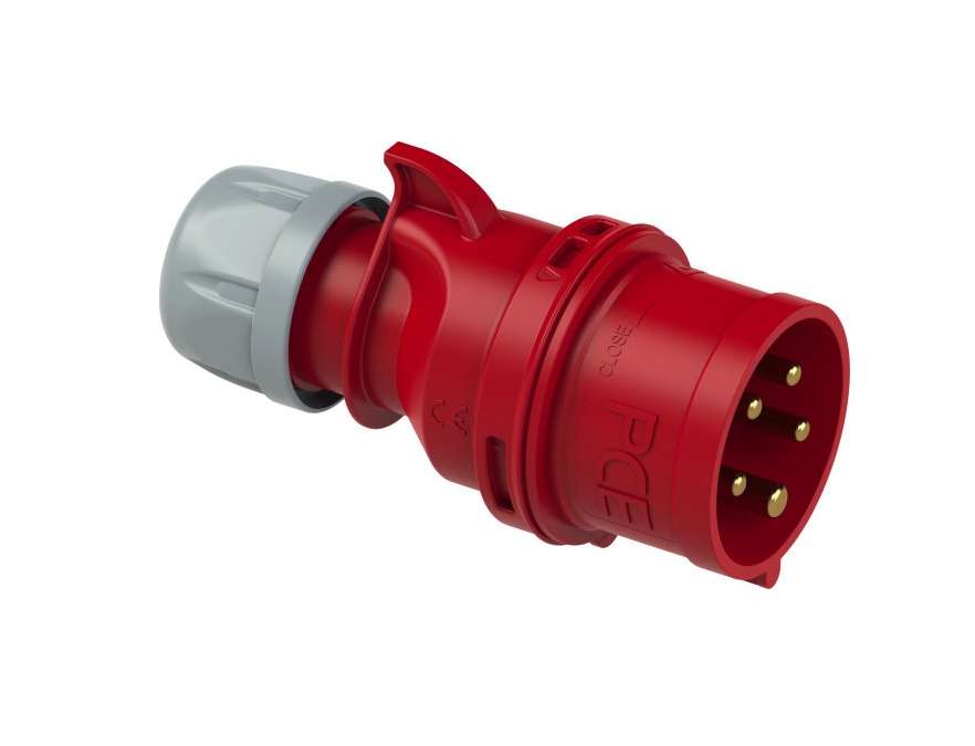 1St. PCE 015-6 Stecker 5polig IP44 16A 400V rot