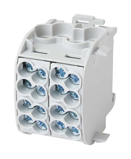 2St. F-Tronic HLAK1p25DALUbl Hauptleitungsabzweigklemme, 25mm², 1polig, CU/AL, blau, Doppelblock, HLAK1p25DALUbl 7730011