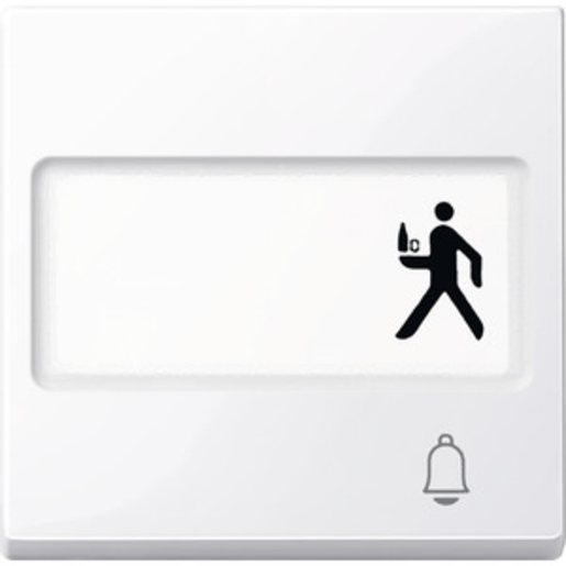 1St. Merten MEG3365-0325 Wippe mit Schriftfeld und Kennzeichnung Klingel, aktivweiß glänzend, System M