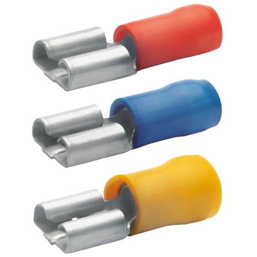 100St. Klauke 750BZ Flachsteckhülse isoliert, 6,3x0,8 mm DIN